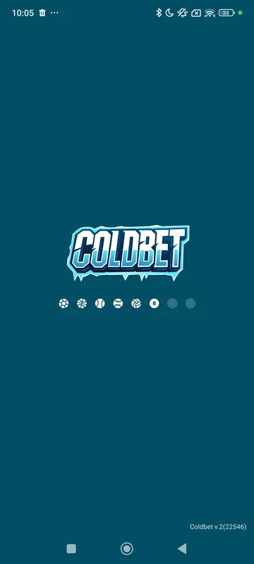شاشة بدء تشغيل التطبيق بشعار ColdBet